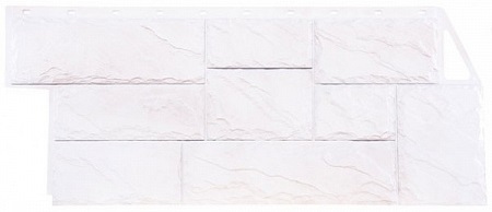 Фасадные панели (Цокольный Сайдинг) Фасайдинг Дачный Камень Крупный Белый