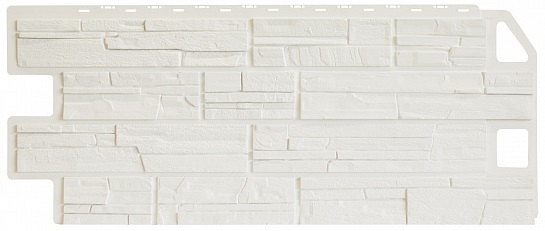 Фасадные панели (Цокольный Сайдинг) Фасайдинг Дачный Сланец Белый