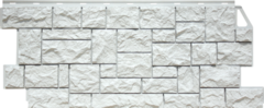 Фасадные панели (Цокольный Сайдинг) FineBer (Файнбир) Камень Дикий Мелованный белый