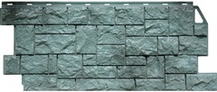 Фасадные панели (Цокольный Сайдинг) FineBer (Файнбир) Камень Дикий Серо-зеленый