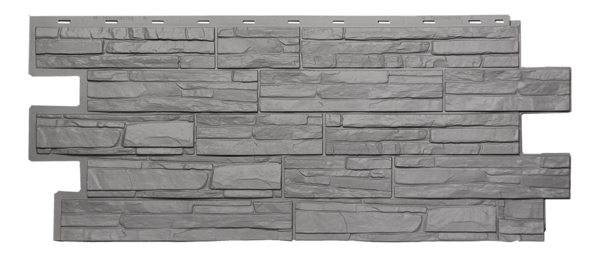 Фасадные панели (Цокольный Сайдинг) Т-Сайдинг (Техоснастка) Альпийская Сказка Серый (одноцветный)